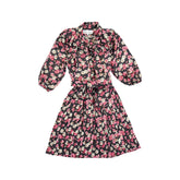 CHRISTINA ROHDE FRONT TIE BELTED FLORAL DRESS
